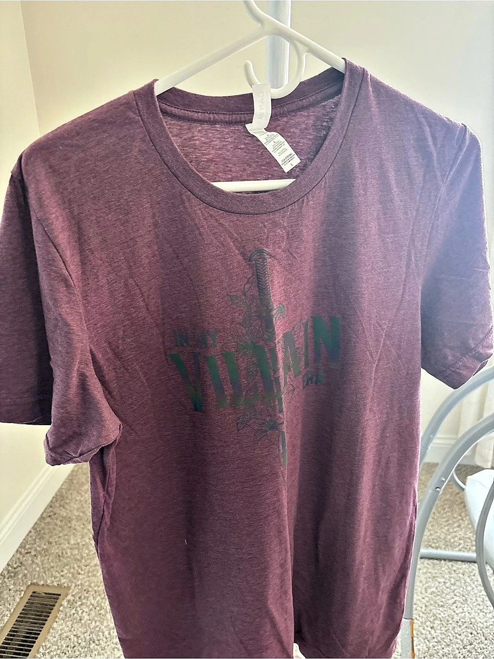 Bella + Canvas Unisex Heather CVC Short Sleeve Tee Purple Like New